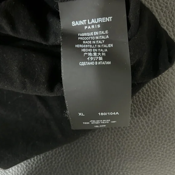Saint Laurent, black T-shirt, stars size extra-large